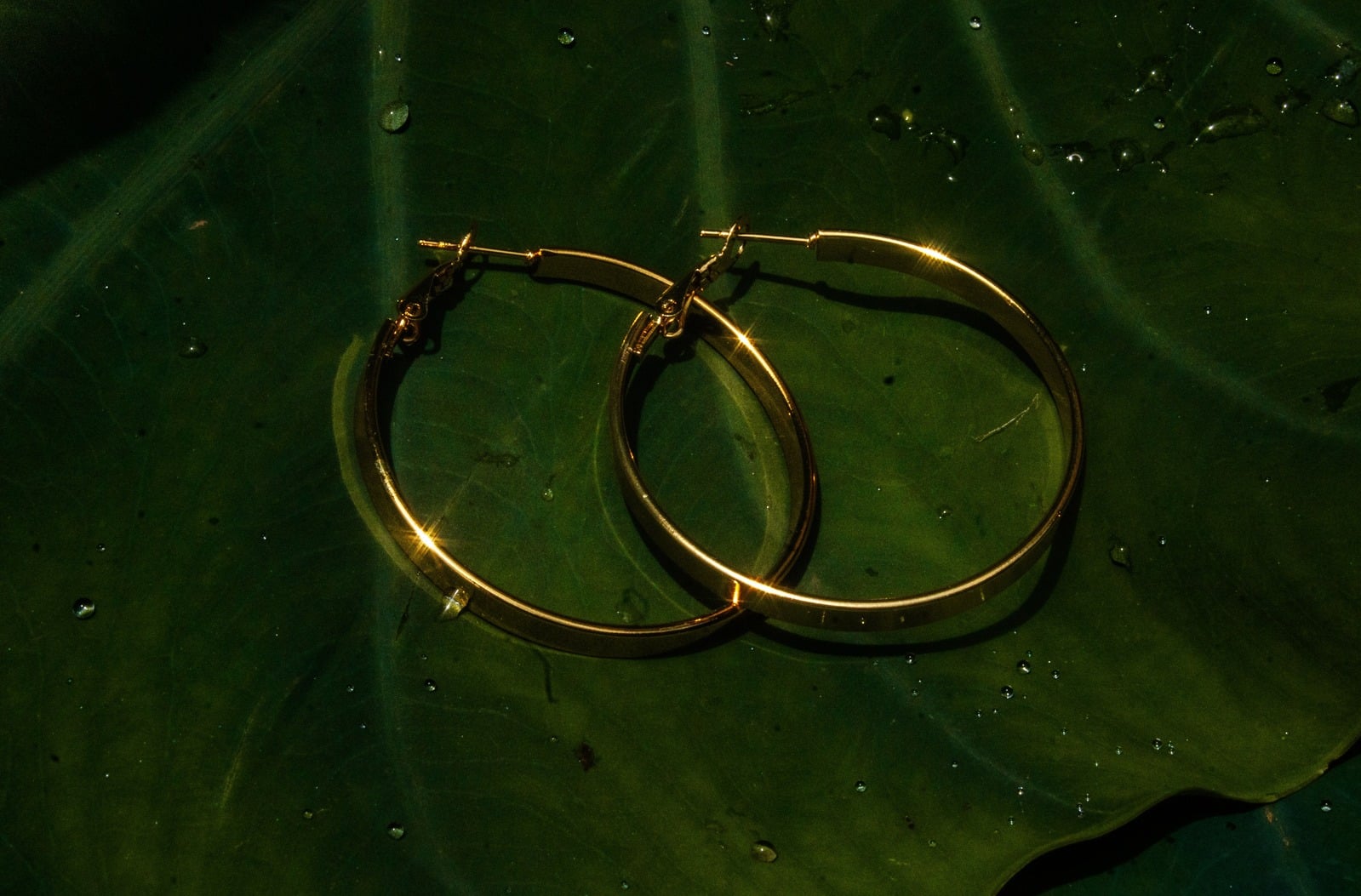 Medium hoop earrings flat